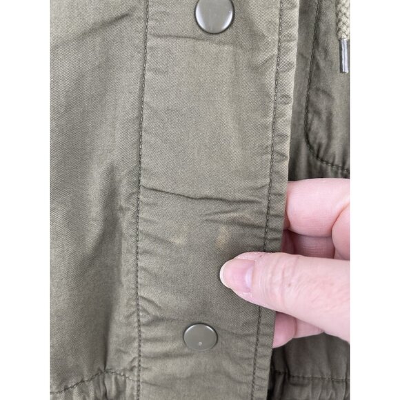 J Crew Jacket Womens Size XXS Olive Green Hooded Anorak Long Zip - Picture 5 of 11